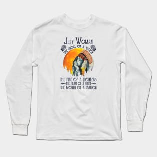 July Woman The Soul Of A Witch Girl Native American Birthday Long Sleeve T-Shirt